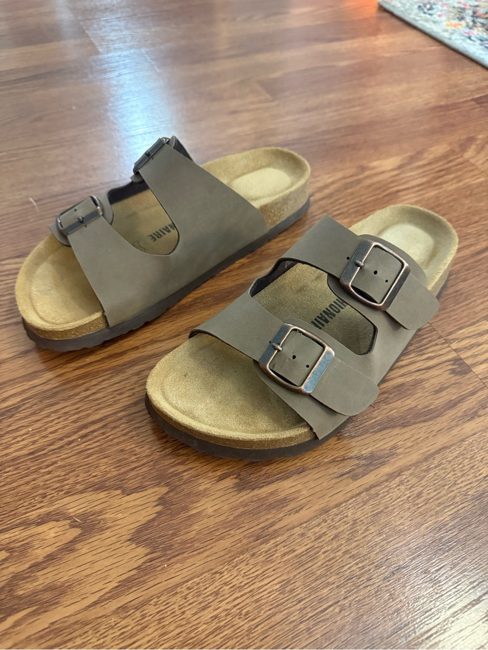 Tan Cushionaire Birkenstock Style Sandals - Picture 2 of 5